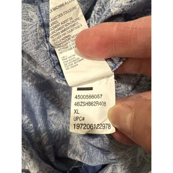 Izod Saltwater XL Mens All Over Pineapple SS Blue Hawaiian Button-Down Shirt 100 - Picture 10 of 10